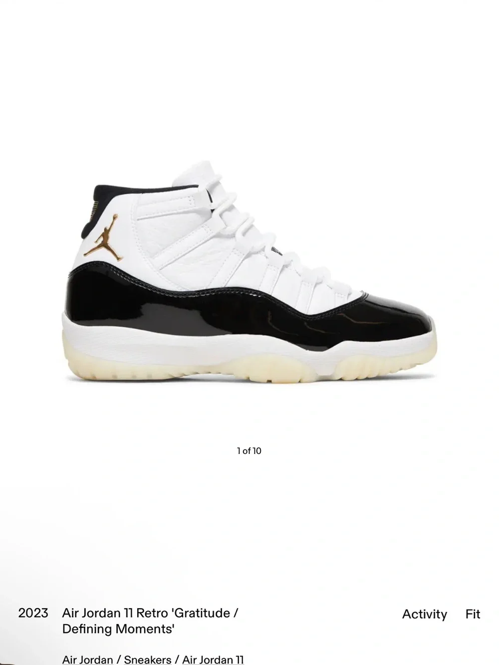 Jordan Retro 11 High Top Sneakers - White/Black/Gold